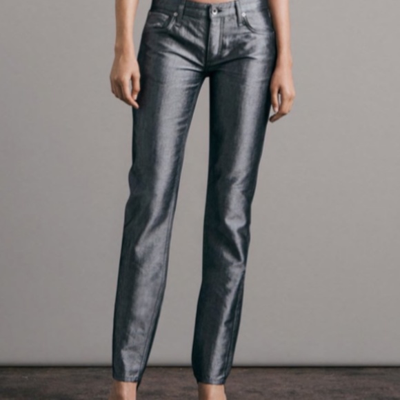 NEW! Rag Bone Metallic Coated Stretch Legging Skinny Jeans Size MSRP  $425